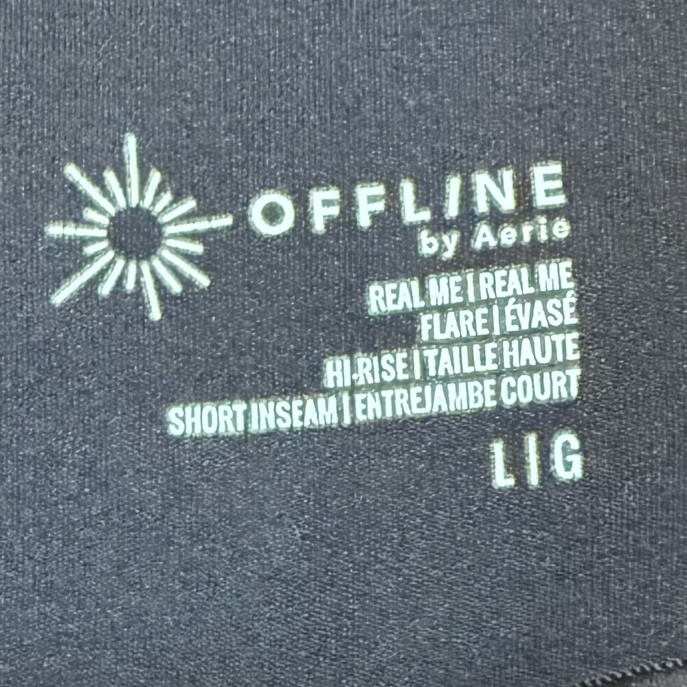 OFFLINE By Aerie Real Me High Waisted Crossover Flare Legging Size Large Short - Picture 4 of 6